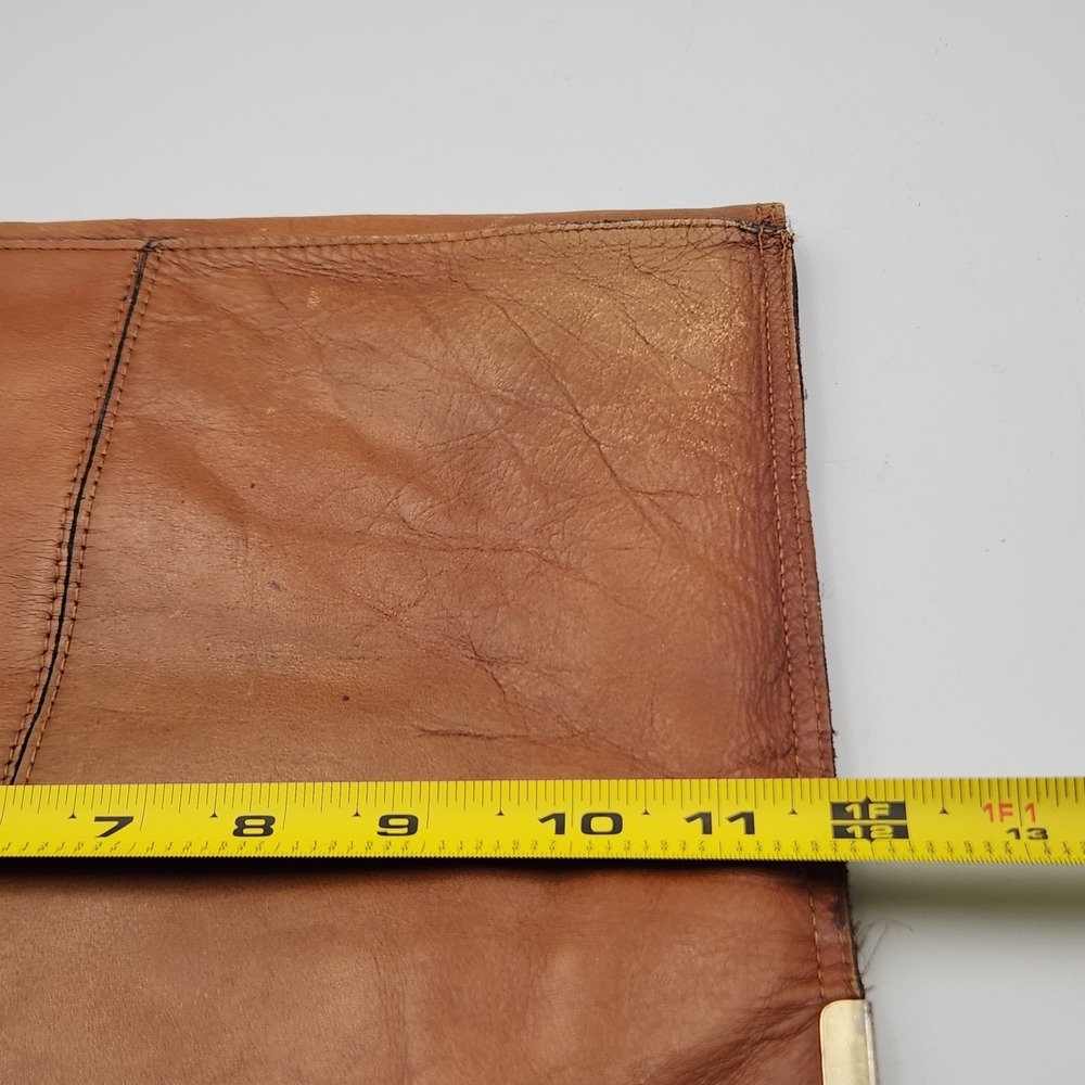Vintage Tammy Brooke Genuine Leather Clutch Folio Brown 12x9.5 Made in Korea - Picture 7 of 8